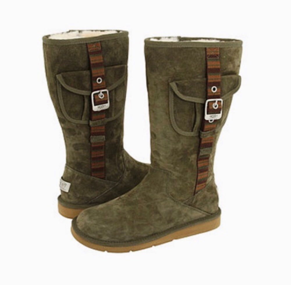 UGG ‘1895 Retro’ Cargo Green Suede Sheepskin boots